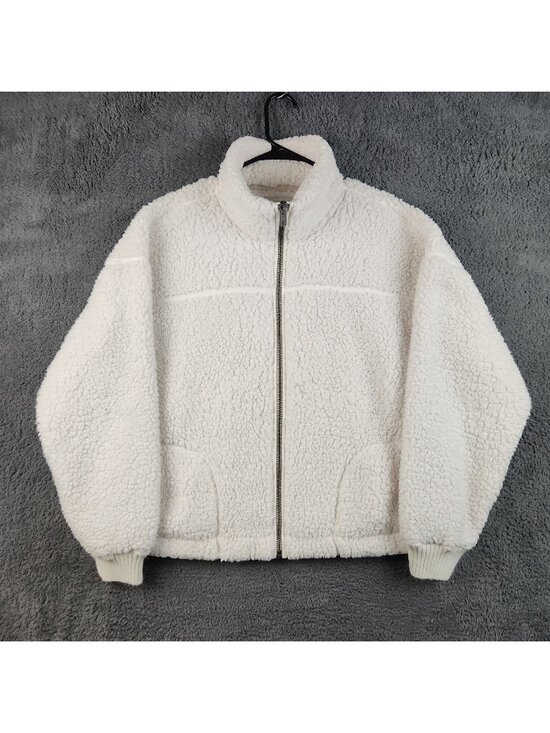 Abercrombie & Fitch Jackets & Blazers - Abercrombie & Fitch Womens Extra Large Teddy Fleece Y2K Sherpa Jacket White Cozy